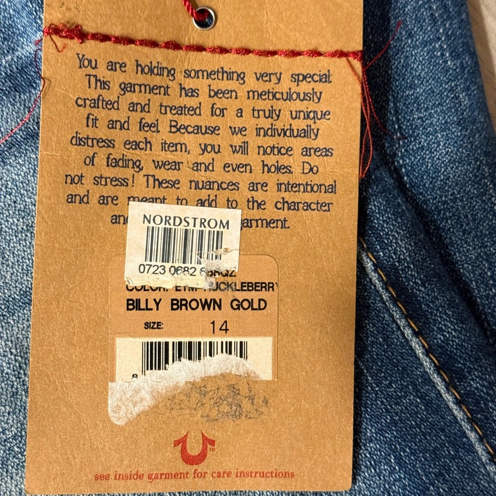 True Religion Boys Size 14 Billy Bootcut Distressed Jeans NWT - Picture 3 of 10